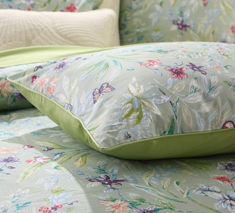 YOUSA YOU SA Floral Butterfly Print Pattern Pillowcases Cotton Decorative Pillow Covers Luxury 100% Cotton Pillow Cases(King,Color-4) - Image 2